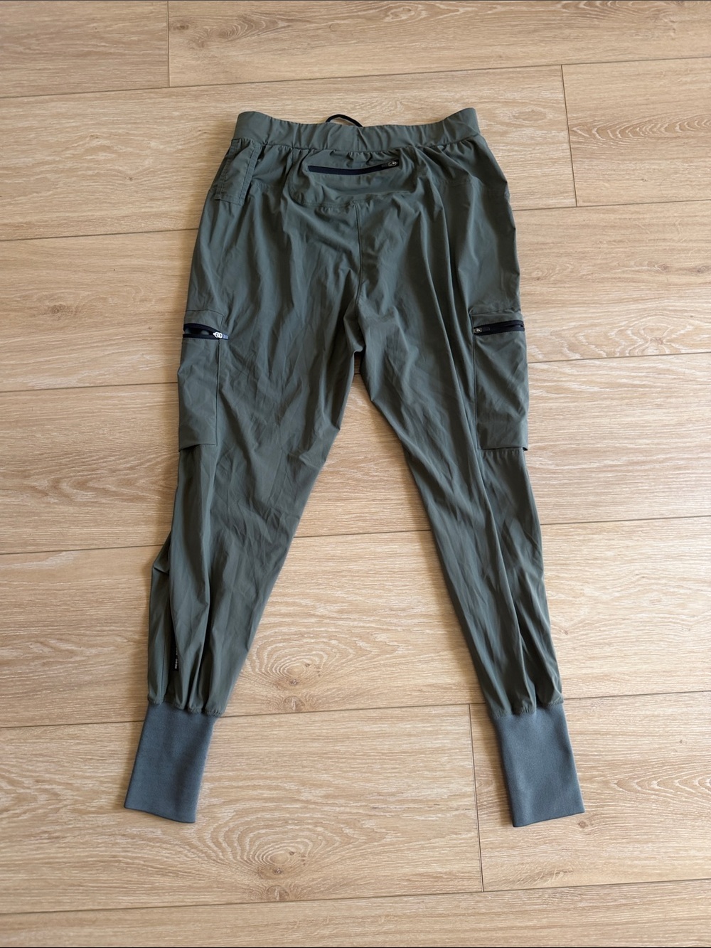 ASRV Olive Green Cargo Joggers with Black Trim - Picture 5 of 6